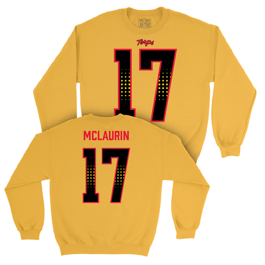 Gold Maryland Football Shirsey Crew  - Josiah Mclaurin