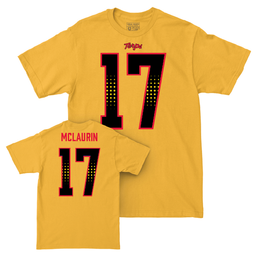 Gold Maryland Football Shirsey Tee  - Josiah Mclaurin