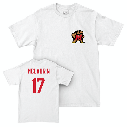 White Football Testudo Comfort Colors Tee  - Josiah Mclaurin