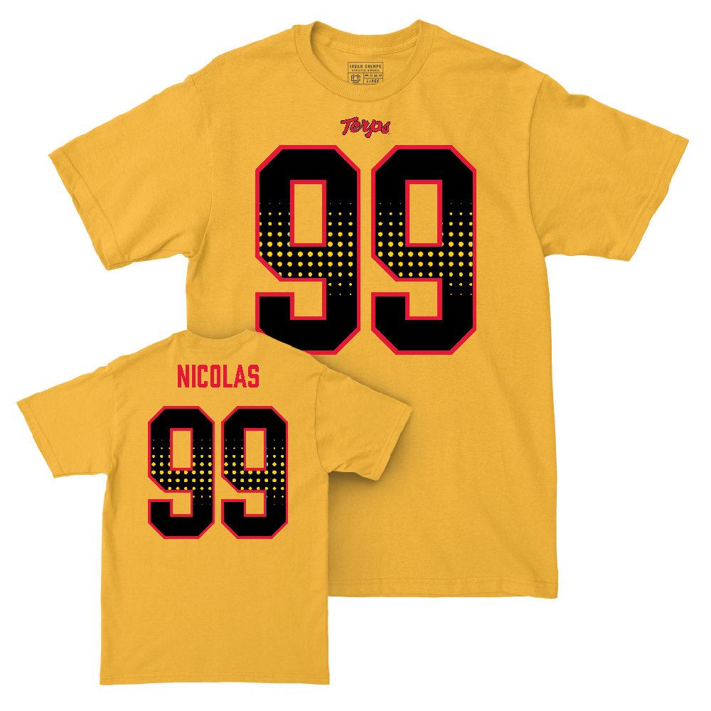 Gold Maryland Football Shirsey Tee  - Dimitry Nicolas