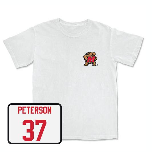 Women's Lacrosse White Testudo Comfort Colors Tee  - Carly Peterson