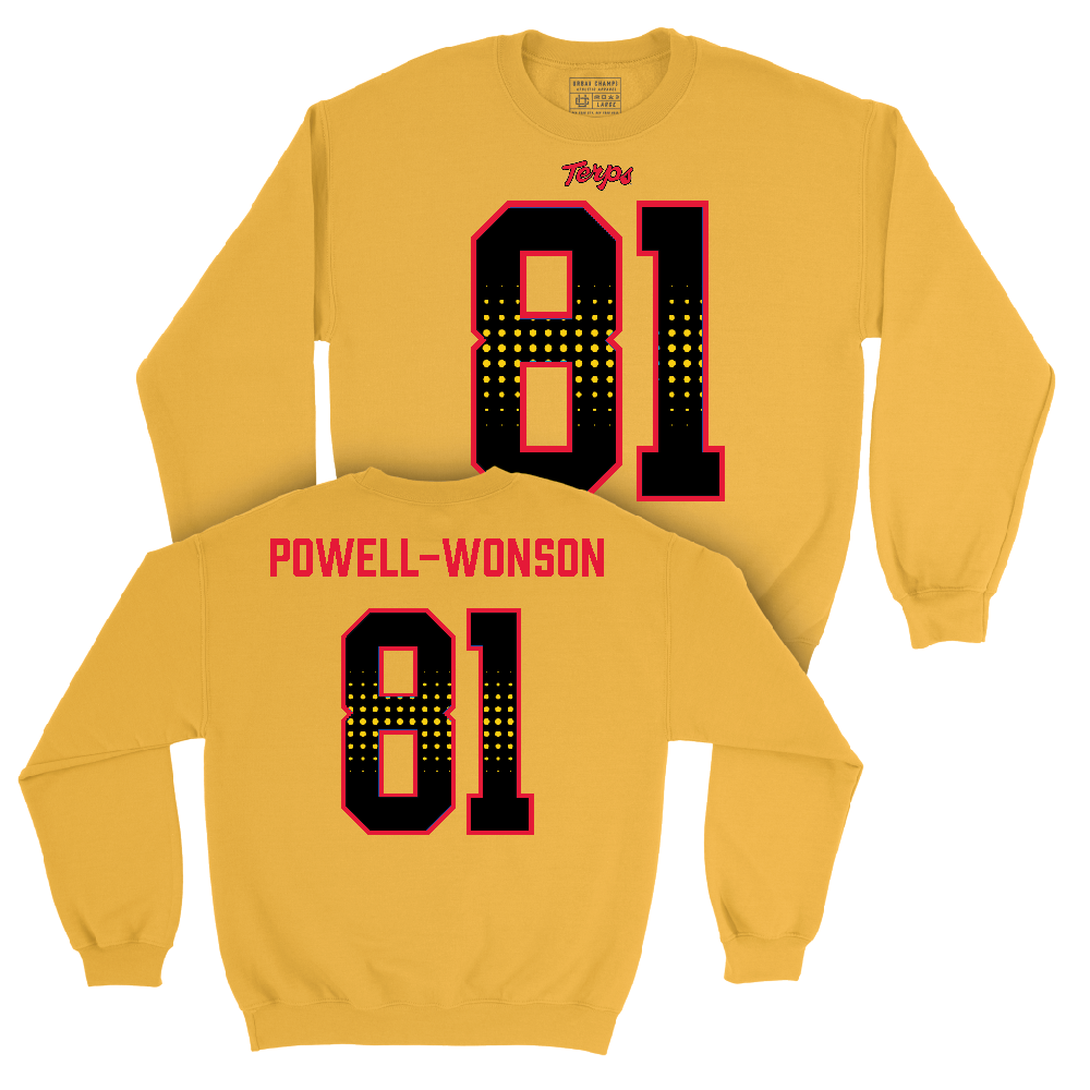 Gold Maryland Football Shirsey Crew  - Jahmari Powell-Wonson