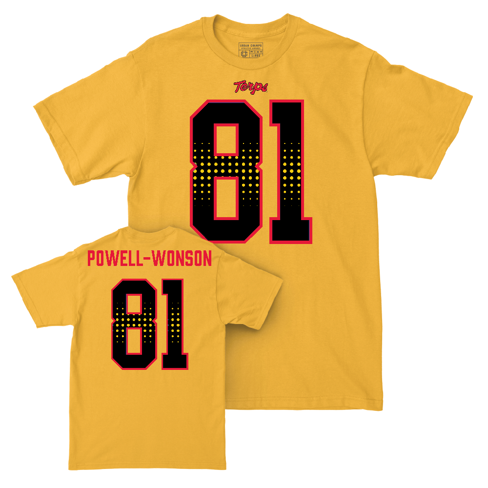 Gold Maryland Football Shirsey Tee  - Jahmari Powell-Wonson