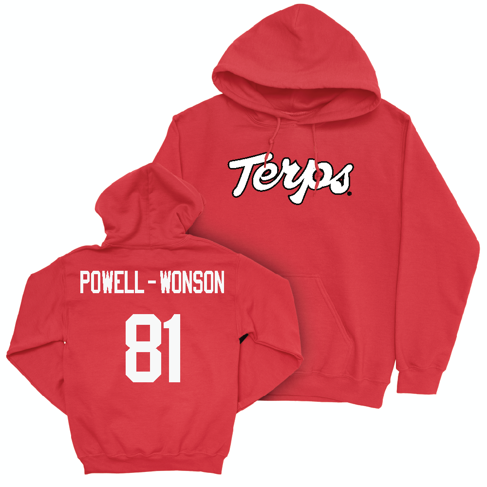 Red Football Script Hoodie  - Jahmari Powell-Wonson