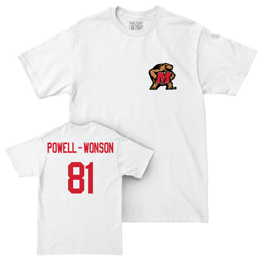 White Football Testudo Comfort Colors Tee  - Jahmari Powell-Wonson