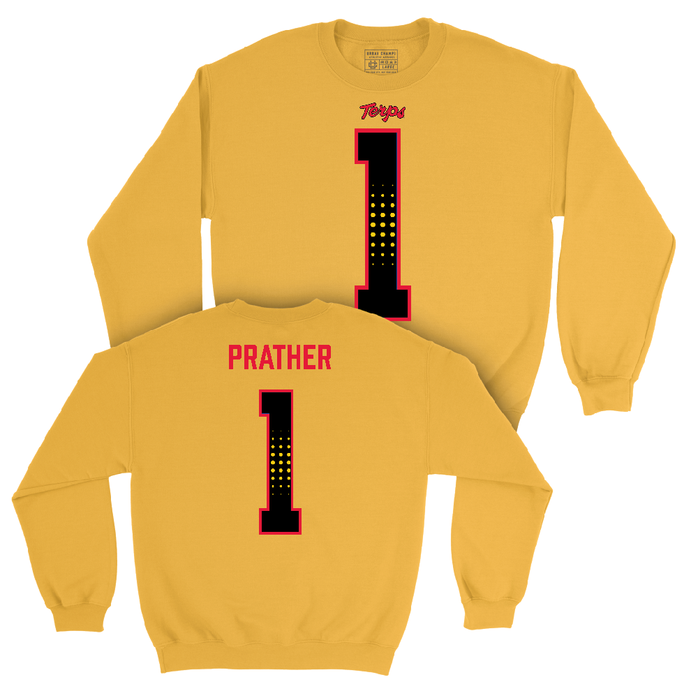 Gold Maryland Football Shirsey Crew  - Kaden Prather