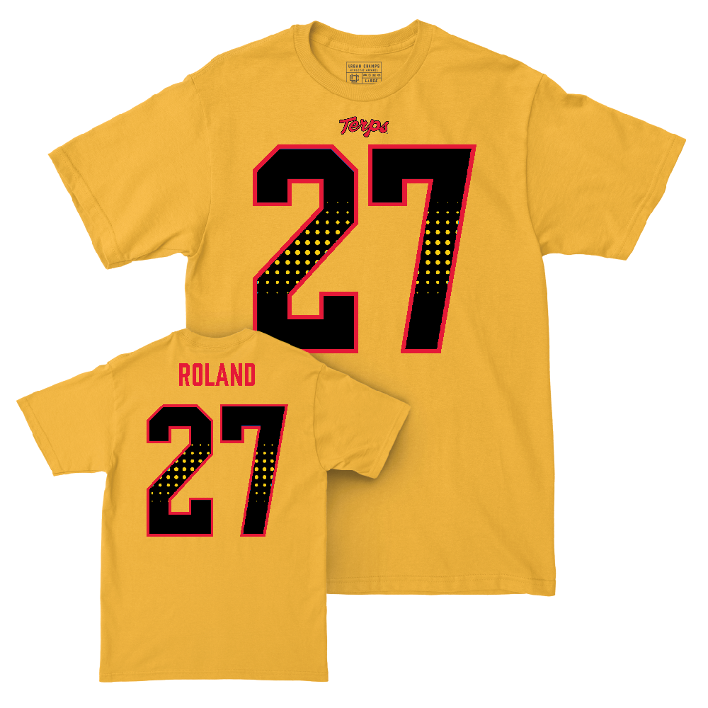 Gold Maryland Football Shirsey Tee  - Lakhi Roland