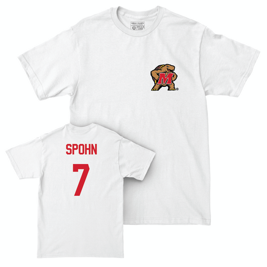 Women's Volleyball White Testudo Comfort Colors Tee  - Jonna Spohn