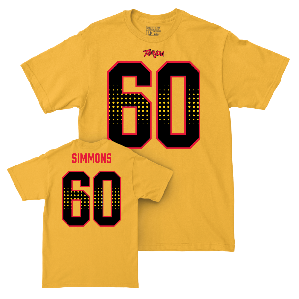 Gold Maryland Football Shirsey Tee  - Joshua Simmons