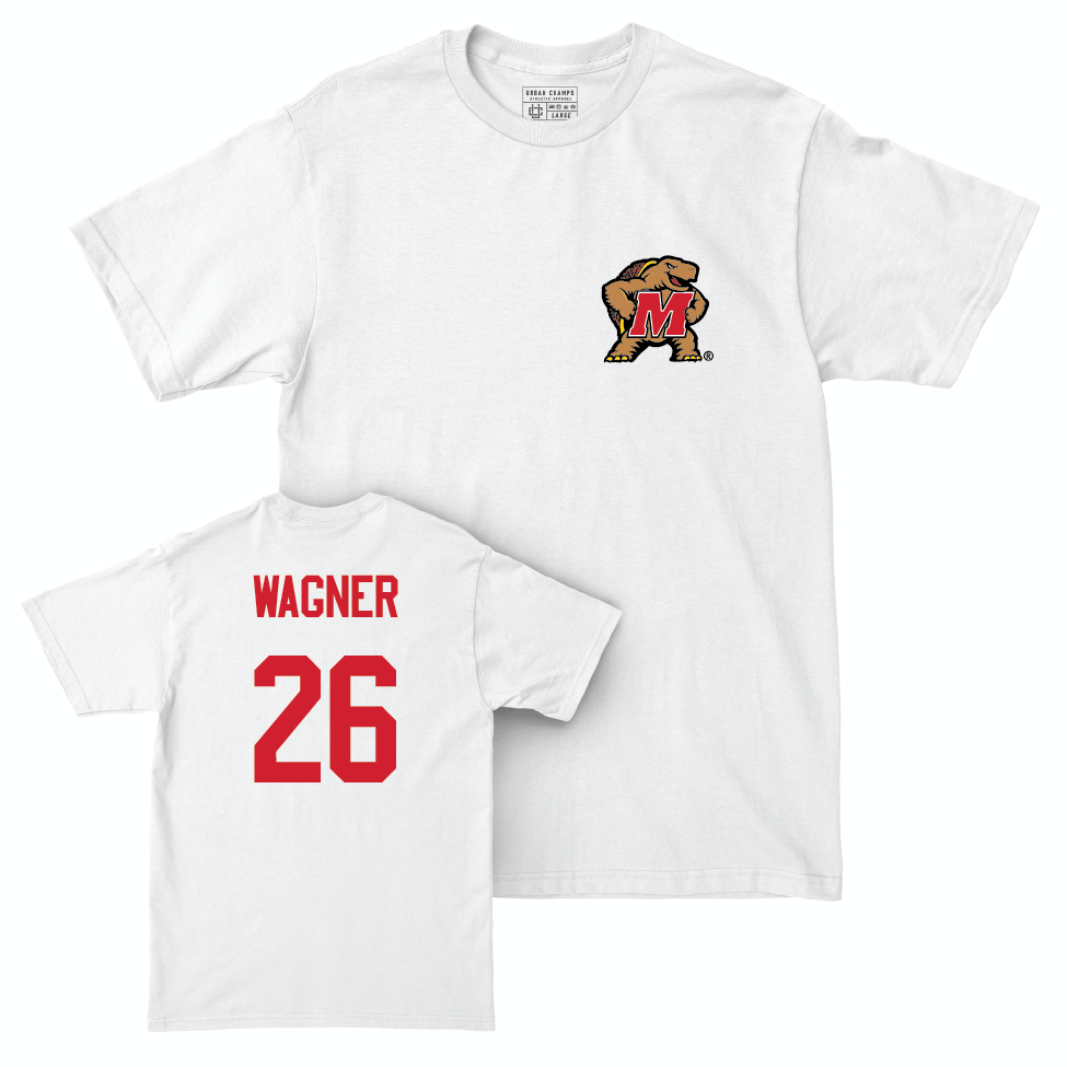 Women's Volleyball White Testudo Comfort Colors Tee  - Lilly Wagner