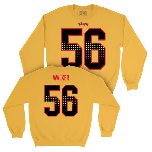 Gold Maryland Football Shirsey Crew  - Tamarus Walker