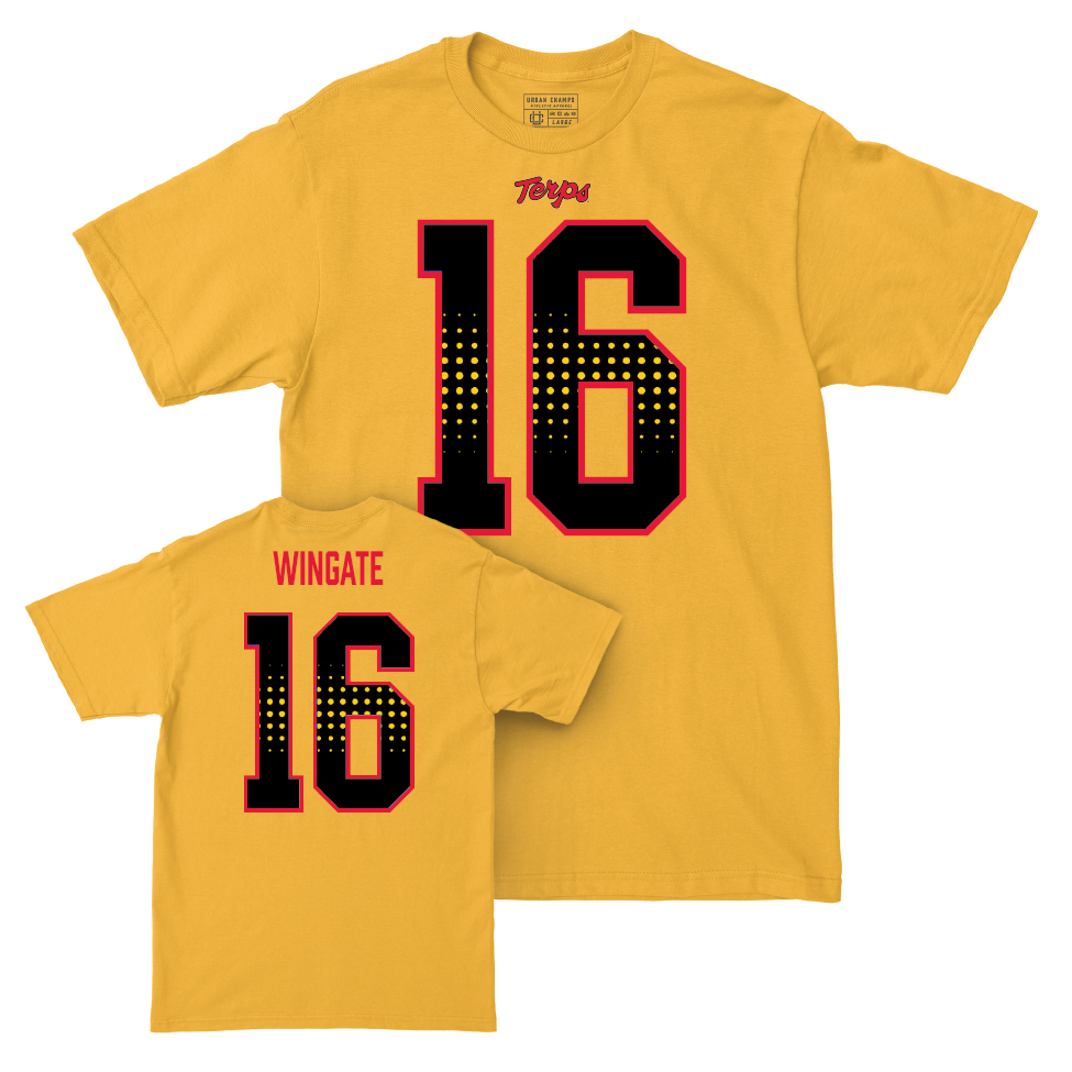 Gold Maryland Football Shirsey Tee  - Daniel Wingate