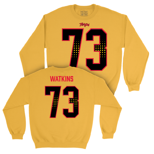 Gold Maryland Football Shirsey Crew  - Davon Watkins