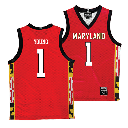 Maryland Men's Red Basketball Jersey - Jahmir Young