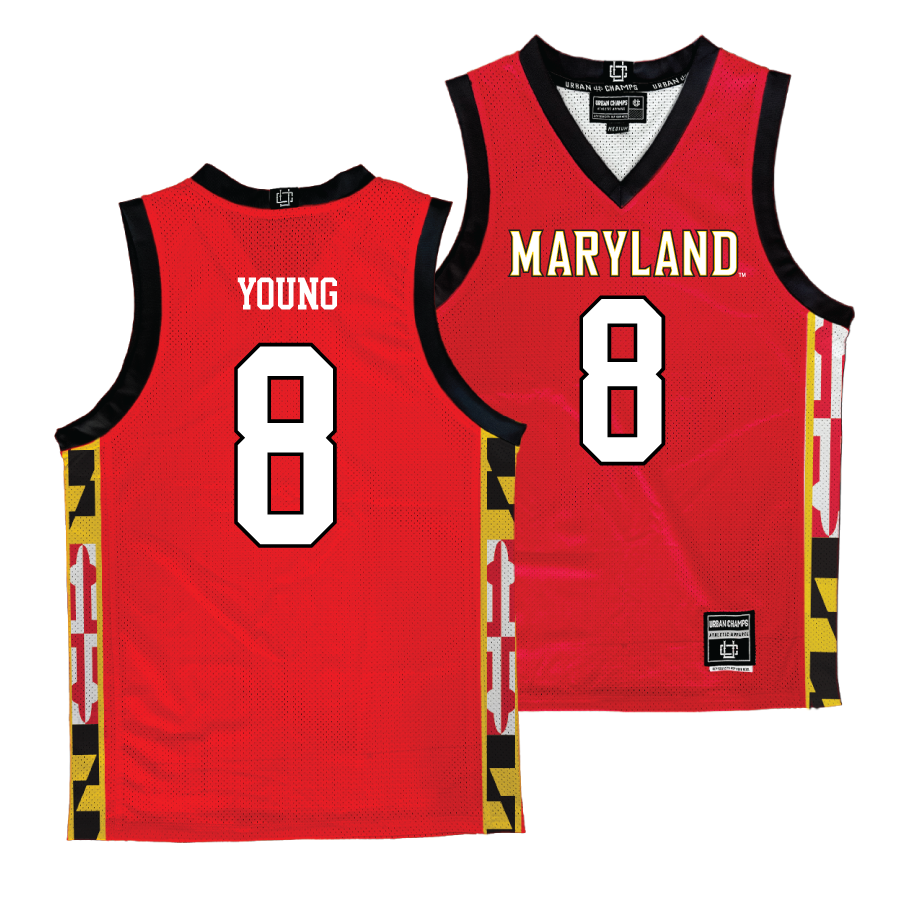 Maryland Men's Red Basketball Jersey  - Jayhlon Young