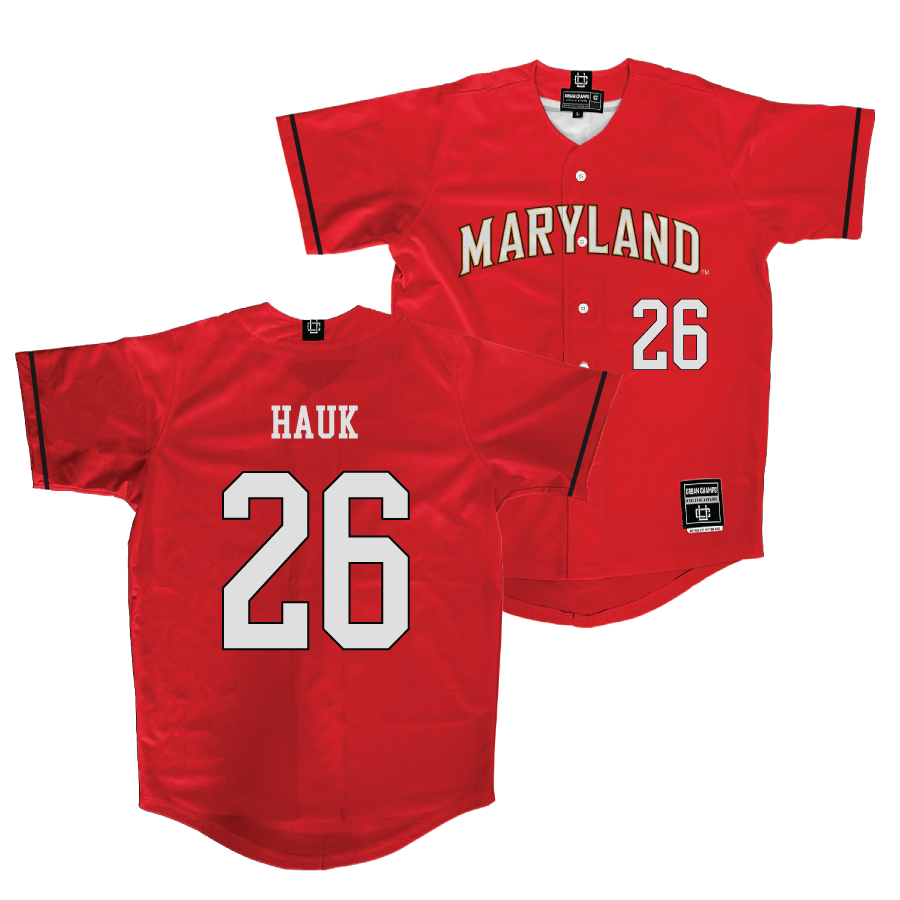 Maryland Baseball Red Jersey  - Jacob Hauk