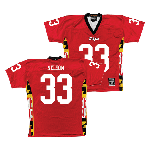 Red Maryland Football Jersey  - Tayvon Nelson