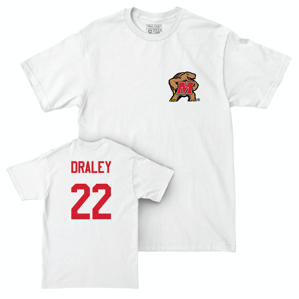 Men's Lacrosse White Testudo Comfort Colors Tee  - John Draley