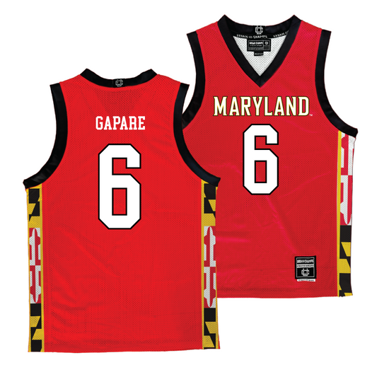 Maryland Men's Red Basketball Jersey  - Tafara Gapare