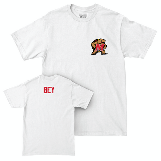 Women's Track & Field White Testudo Comfort Colors Tee  - Kanai Bey