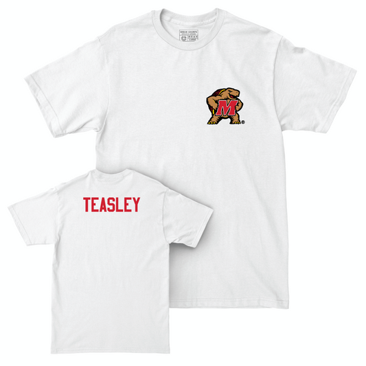 Women's Track & Field White Testudo Comfort Colors Tee  - Victoria Teasley