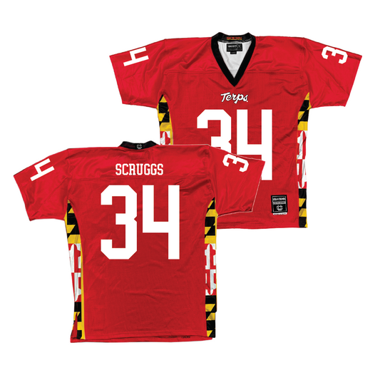 Red Maryland Football Jersey  - Lavain Scruggs